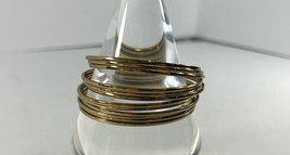 Lot of 12 Thin Gold Tone Stackable Bangle Bracelets Unbranded Statement - $11.88