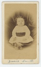 Antique ID&#39;d CDV c1870s Adorable Baby Named Jessie Smith St. Thomas, ON Canada - £9.52 GBP