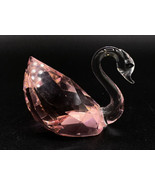 Faceted Crystal Swan Pink &amp; Clear Polished Bottom - £14.78 GBP