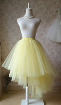 YELLOW Puffy Tiered Maxi Tulle Skirt Outfit Women Plus Size Tulle Skirt image 1