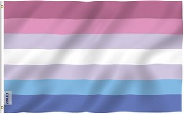 Anley Fly Breeze 3x5 Foot Bigender Pride Flag - Bi Gender LGBT Flags Pol... - £6.32 GBP