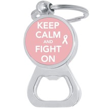 Keep Calm and Fight on Bottle Opener Keychain - Metal Beer Bar Tool Key Ring - £8.58 GBP