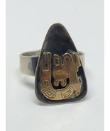 Vintage Sterling Silver 925 18k Gold Old Cuzco Ring Size 7 - £39.32 GBP