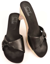 CL Chinese Laundry Womens 7M Tim Black Slides Sandals 7 M Colorful Rainbow Heels - £13.32 GBP