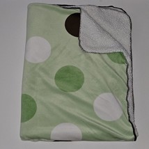 Koala Baby 2014 Green Brown White Polka Dot Fleece Baby Blanket 30x38 Bi... - $24.70