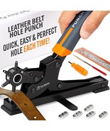 Desktop Leather Belt Hole Puncher Tool Easier to Use Tabletop Design for... - $43.34