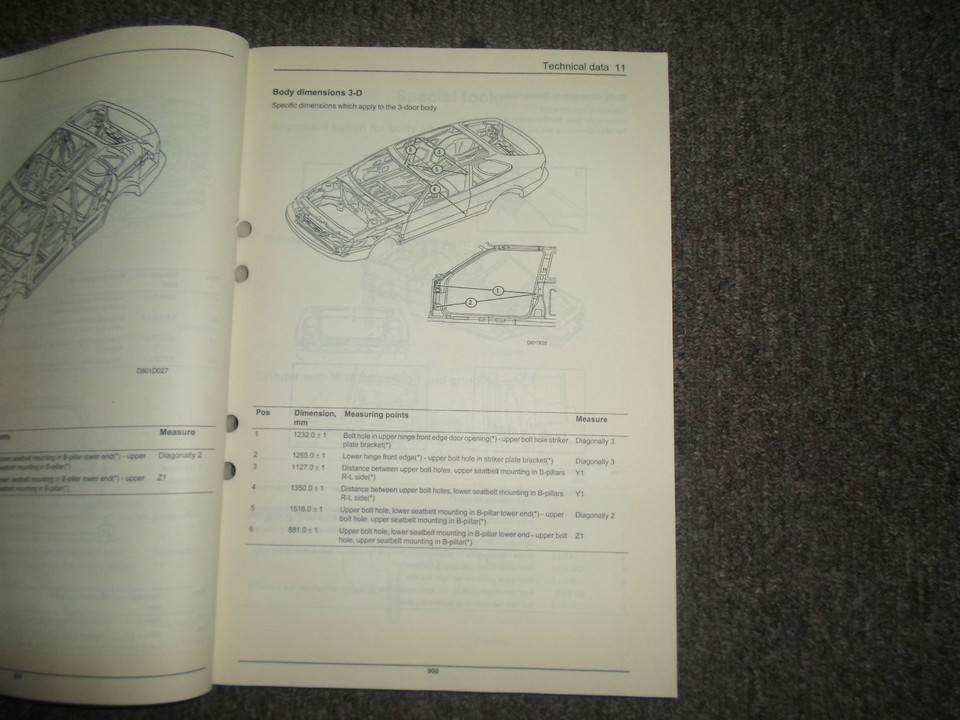 1994 95 96 971998 Saab 900 8:1 Body body Repairs Service Shop Manual FACTORY OEM Item image 11