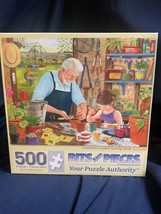 500 Pc Bits &amp; Pieces Puzzle Grandad&#39;s Garden Sowing Seeds Complete - $9.45