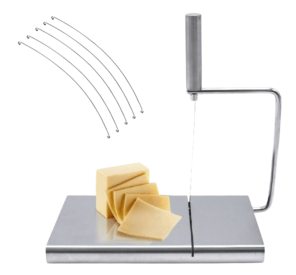 Stainless Steel Cheese Slicer Board Multifunctional Butter Cutter Meats Kitchen - $15.32