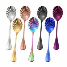 Golandstar Shell Shape 7pcs Set Soup Spoons Stainless Steel Teaspoons Di... - £11.77 GBP