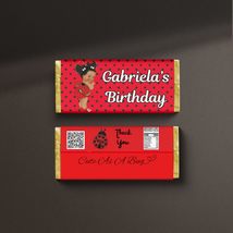 12 Personalized Baby Ladybug Chocolate Hershey Bar Candy Adhesive Labels, Baby S - £19.33 GBP