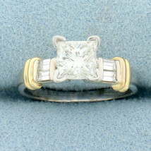 Princess Diamond Engagement Ring in 14K Yellow and White Gold - $3,169.00