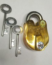 6 Heavy Brass Leaver HAND MADE  BRASS DOUBLE LOCK 50 MM PADLOCK with 3 S... - $94.04
