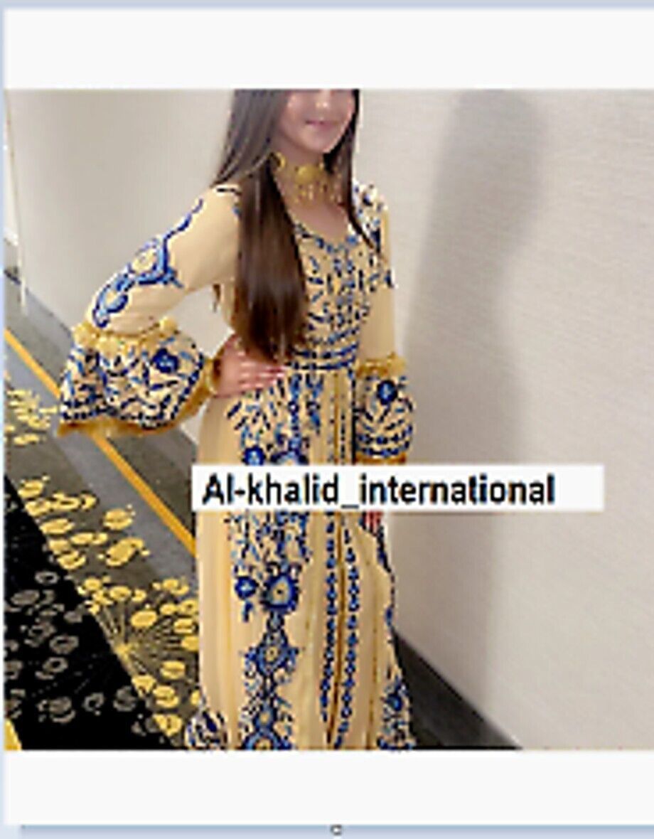 Primary image for Kaftan Moroccan Cream Girls Georgette Kids Ramadan Dress Dubai Special Wedding