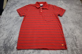 American Eagle Polo Shirt Mens Small Red Casual Golf Golfing Rugby Striped - £17.83 GBP