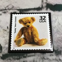 Teddy Bear Postage Stamp 32 USA Fridge Magnet 1998 - £6.17 GBP