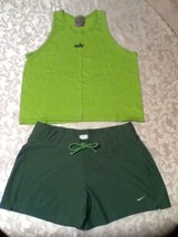 Nike short set-Lot of 2-Size med. tank top-Size 8-10 green shorts athletic/sport - $18.50