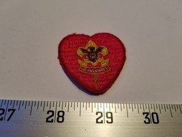 Home Treasure Red Heart Patch Be Prepared Gold Brown Decoration White Lettering - £15.00 GBP