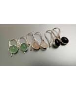 PHILIP JONES 3 PAIRS OF GEMSTONE EARRINGS SET IN 925 STERLING SILVER - $396.44 MXN