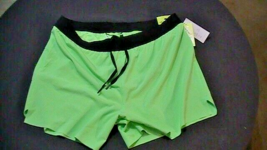 All In Motion - Men&#39;s 5&quot; Run Shorts Drawstring Neon Green Size M - $9.40