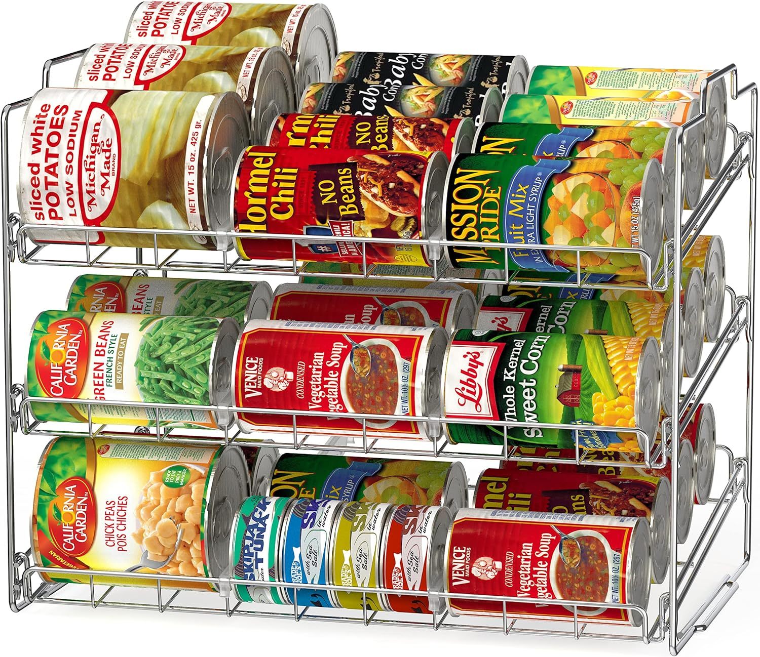 Deco Brothers Stackable Can Rack Organizer For Kitchen And, Chrome Finish - $36.99