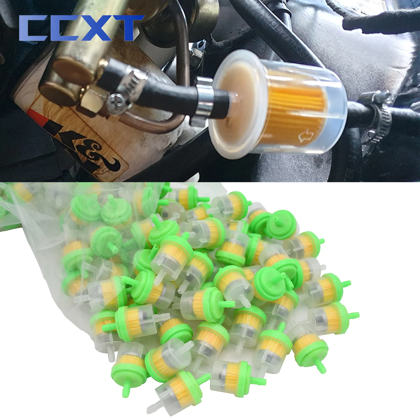 100 Pcs Universal Fuel Gas Filters Gasoline Gas Fuel Oil Filter For Scooter - £31.00 GBP