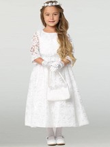 Girls White First Communion Dress - Lace (156) - $154.39