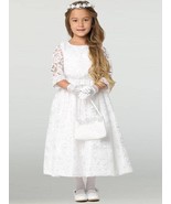 Girls White First Communion Dress - Lace (156) - $154.39