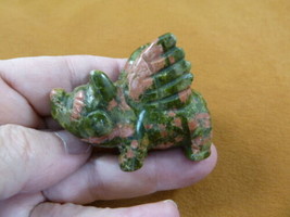 Y-PIG-FL-721 green orange FLYING PIG Piggy gemstone FIGURINE carving piglet - $17.53