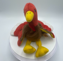 TY Baby Gobbles The Turkey 1997 with Rare Card Errors Retired Plush Toy Vintage - £6.05 GBP