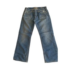 Mek Denim Mens Size 36x34  Acapulco Straight Leg Jeans Distress Blue Denim - $39.59