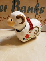 Bobble Head Horned Ram Sheep Hand Painted Free Shipping - £15.86 GBP