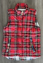 Gretchen Scott Scotch Plaid Puffer Vest XS Preppy Christmas Winter Family Photos - £26.44 GBP