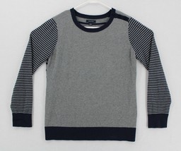 Nautica Womens Cotton Sweatshirt SZ L Grey Navy Blue Sweater LS Ribbed C... - £9.58 GBP