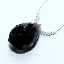 Smoky Quartz Drop Mother Of Pearl Beads Natural Loose Gemstone Making Jewelry - £2.35 GBP