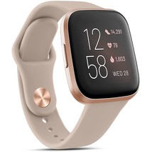 Silicone Bands Compatible With Fitbit Versa 2 Bands For Women Men, Soft Breathab - £10.38 GBP