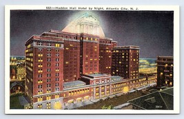 Postcard Haddon Hall Hotel By Night Atlantic City New Jersey NJ - £3.56 GBP