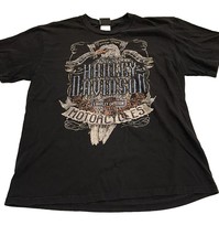 Harley Davidson Wisconsin Dells Reel Bros T-Shirt Size Large Eagle Distressed - £16.26 GBP