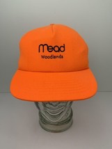 Vintage Mead Woodlands Hat Blaze Orange Embroidered Made in the USA Excellent - £14.06 GBP