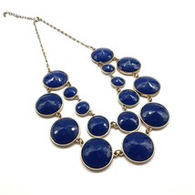 Necklace Womens Costume Jewelry 18&quot; Dark Blue Plastic Metal Statement Ac... - £14.81 GBP