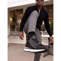 The Veneto Black Leather Men Sneaker image 7