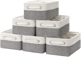 Set Of 6 Decorative Basket For Closet Home Storage (White And Grey) From - £32.93 GBP