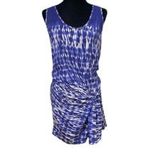 Thakoon Addition Women’s Dress Silk Tie Dye Faux Wrap Blue Medium - $49.99