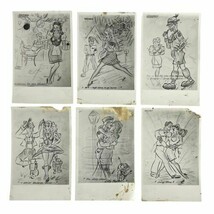 WWII US Military Postcard Germany RPPC of Drawing 1945 Artist Signed Lot... - $23.75