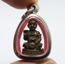 Guman Lp Pin Kuman Thong Bless Thai Magic Amulet Lucky Money Win Gamble Pendant - $68.39