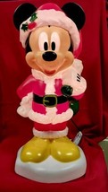 2019 Gemmy Disney Mickey Mouse Santa Christmas Blow Mold Yard Light Up Decor 24&quot; - £30.63 GBP