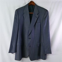 Hart Schaffner Marx 46L Blue Woven Wool Blazer Suit Sport Coat Jacket - £15.72 GBP