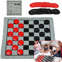 Giant Checkers Set, Jumbo Big Large Tic Tac Toe Game Outdoor Indoor Incl... - $20.56