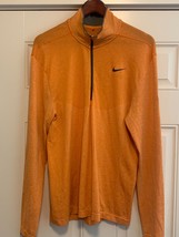Nike Golf Men&#39;s 1/4 Zip Dri Fit Long Sleeve Light Sweatshirt Orange Large - $24.09