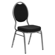 HERCULES Series Teardrop Back Stacking Banquet Chair in Black - £73.29 GBP